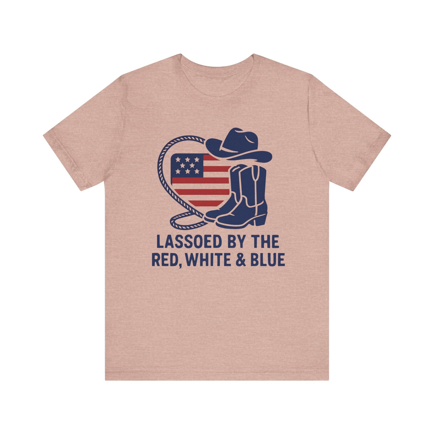 Patriotic Cowboy Tee - Lassoed by the Red, White & Blue