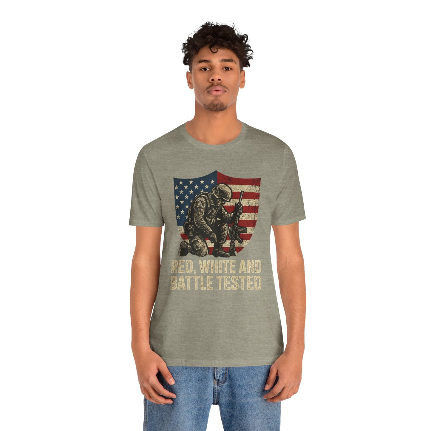 Red, White and Battle Tested tee
