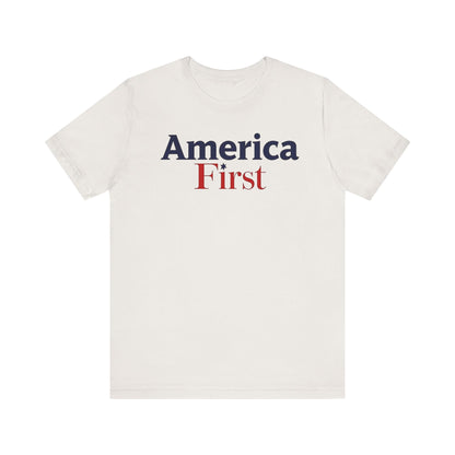 America First Unisex Jersey Tee - Casual Patriotic Shirt