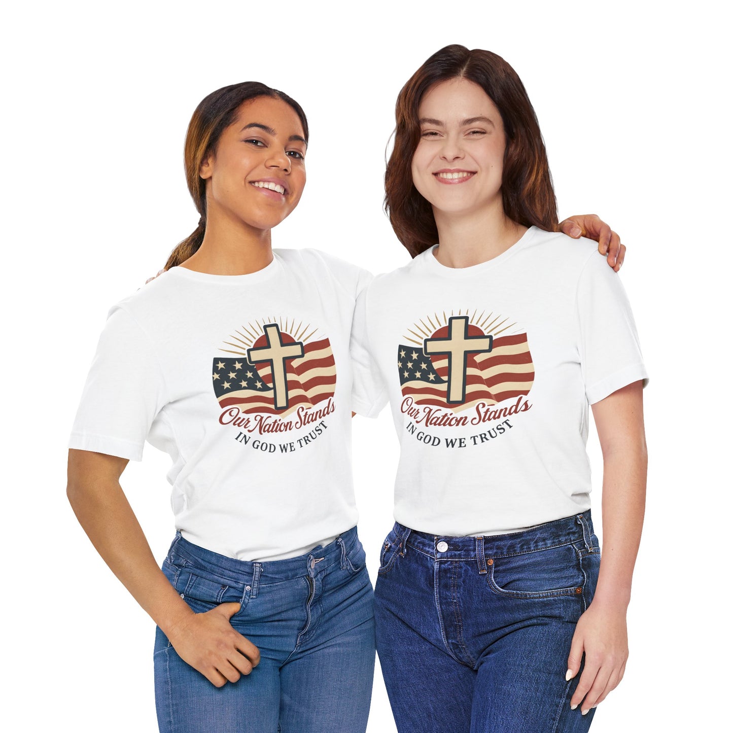 Faith & Freedom Tee: Patriotic Short Sleeve Shirt, Christian Apparel, Independence Day Gift, Memorial Day T-Shirt, US Flag Tee