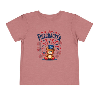 Patriotic Toddler Tee - Little Firecracker 4th of July Shirt