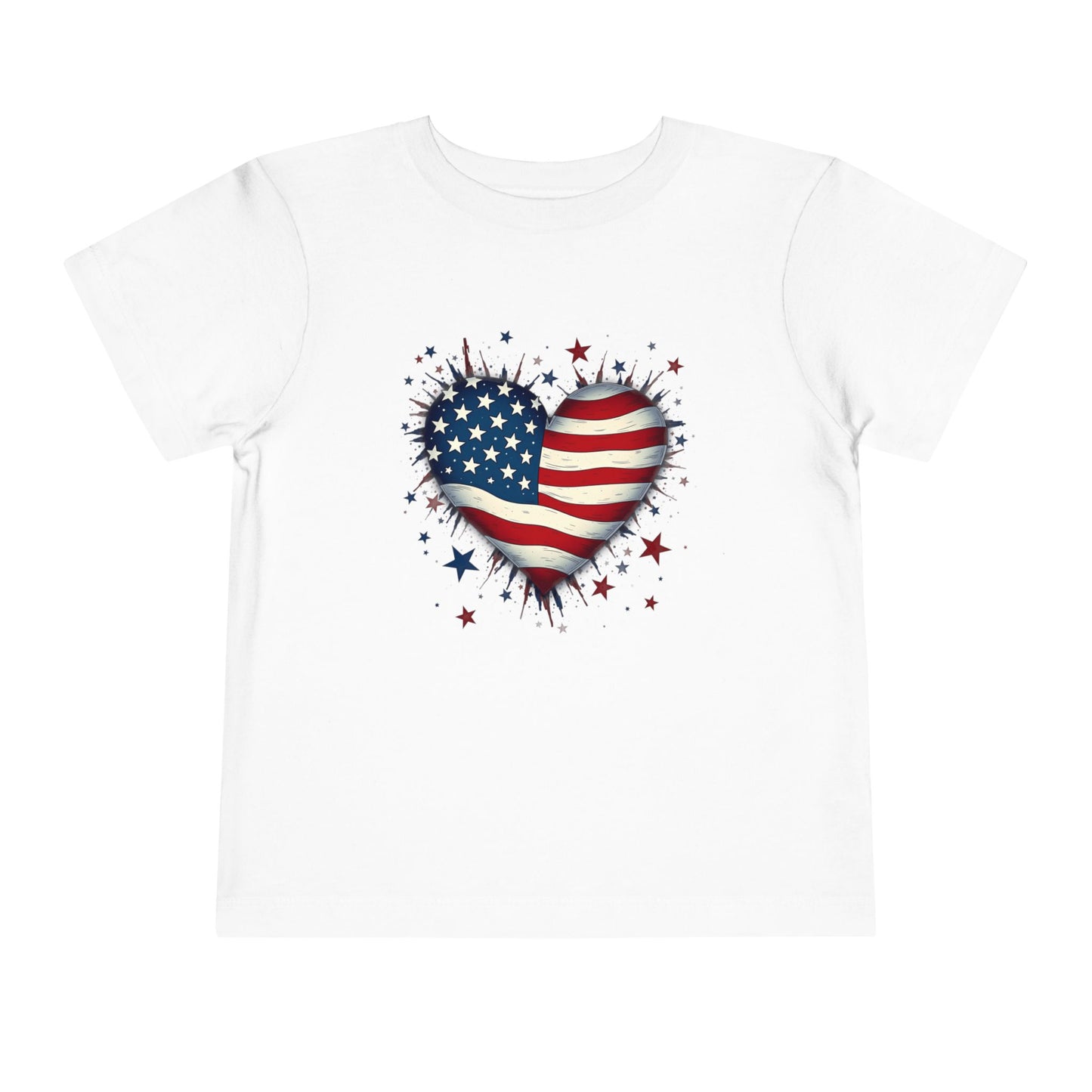 USA Heart Design, Kids' Independence Day Shirt, Summer Fun Top, Party Outfit, 4th of July Apparel