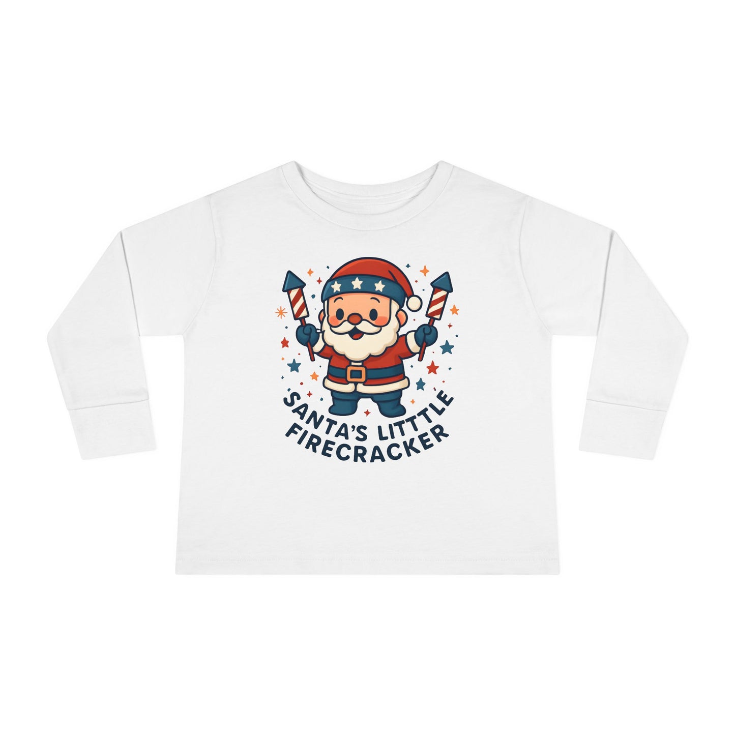 Santa’s Little Firecracker Toddler Long Sleeve Tee