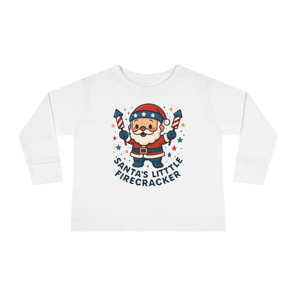 Santa’s Little Firecracker Toddler Long Sleeve Tee