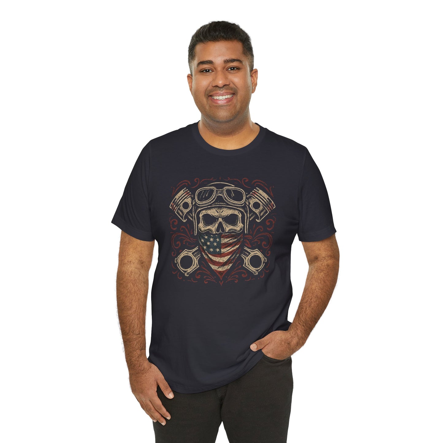 Vintage Pilot Tee with American Flag Design