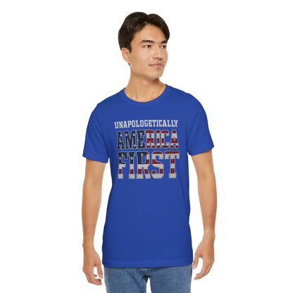 America First Unisex Tee | Patriotic Short Sleeve Shirt