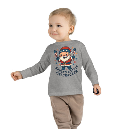Santa’s Little Firecracker Toddler Long Sleeve Tee