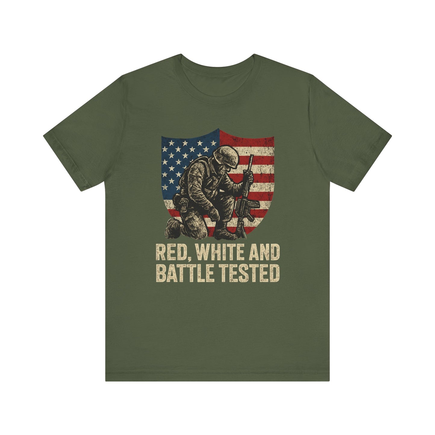 Red, White and Battle Tested tee
