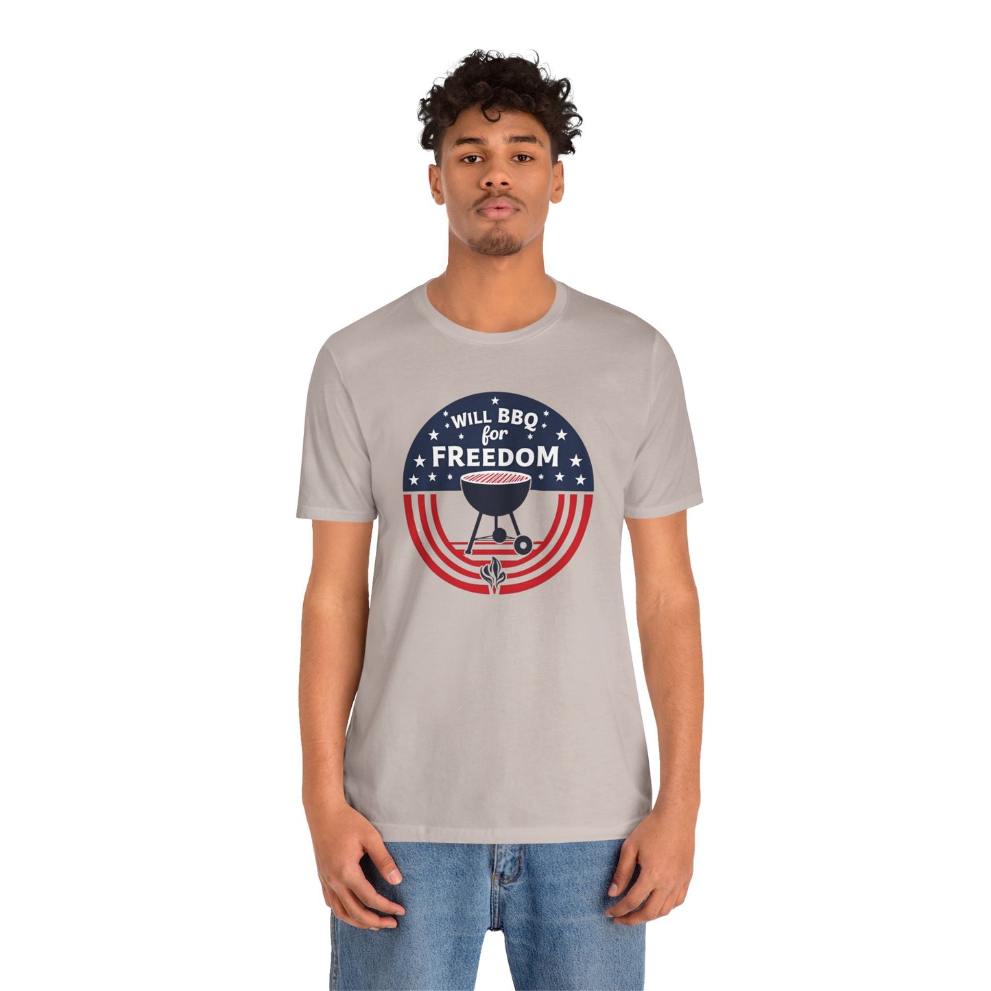 BBQ Freedom Tee | Unisex Jersey Shirt, Grill Lover Gift, 4th of July Shirt, Summer BBQ Apparel, Freedom Celebration Top