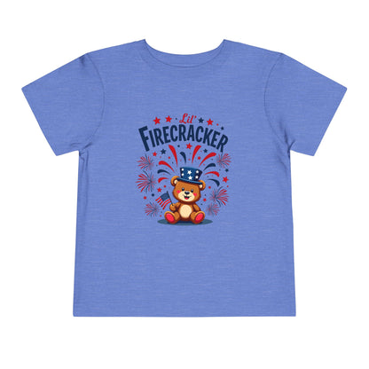 Patriotic Toddler Tee - Little Firecracker 4th of July Shirt