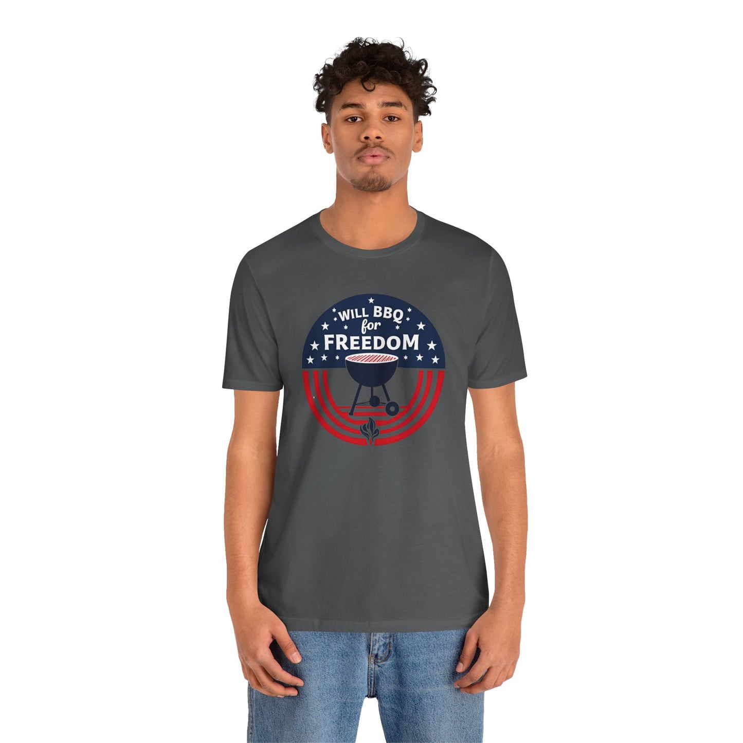 BBQ Freedom Tee | Unisex Jersey Shirt, Grill Lover Gift, 4th of July Shirt, Summer BBQ Apparel, Freedom Celebration Top