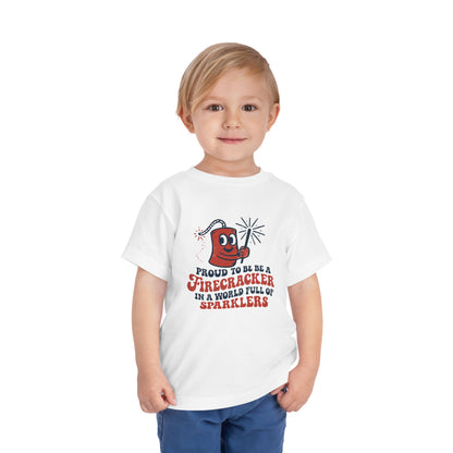 Proud to be a Firecracker Shirt, Kids Summer Apparel Celebration Tee