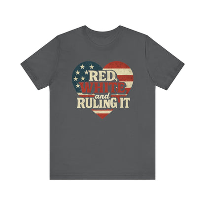 Red, White and Ruling it! Patriotic Heart Tee