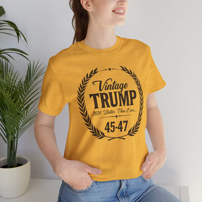 Vintage Trump Unisex Tee - 45-47, Casual Wear, Gift for Republicans, Political Humor Shirt, Election Day Apparel