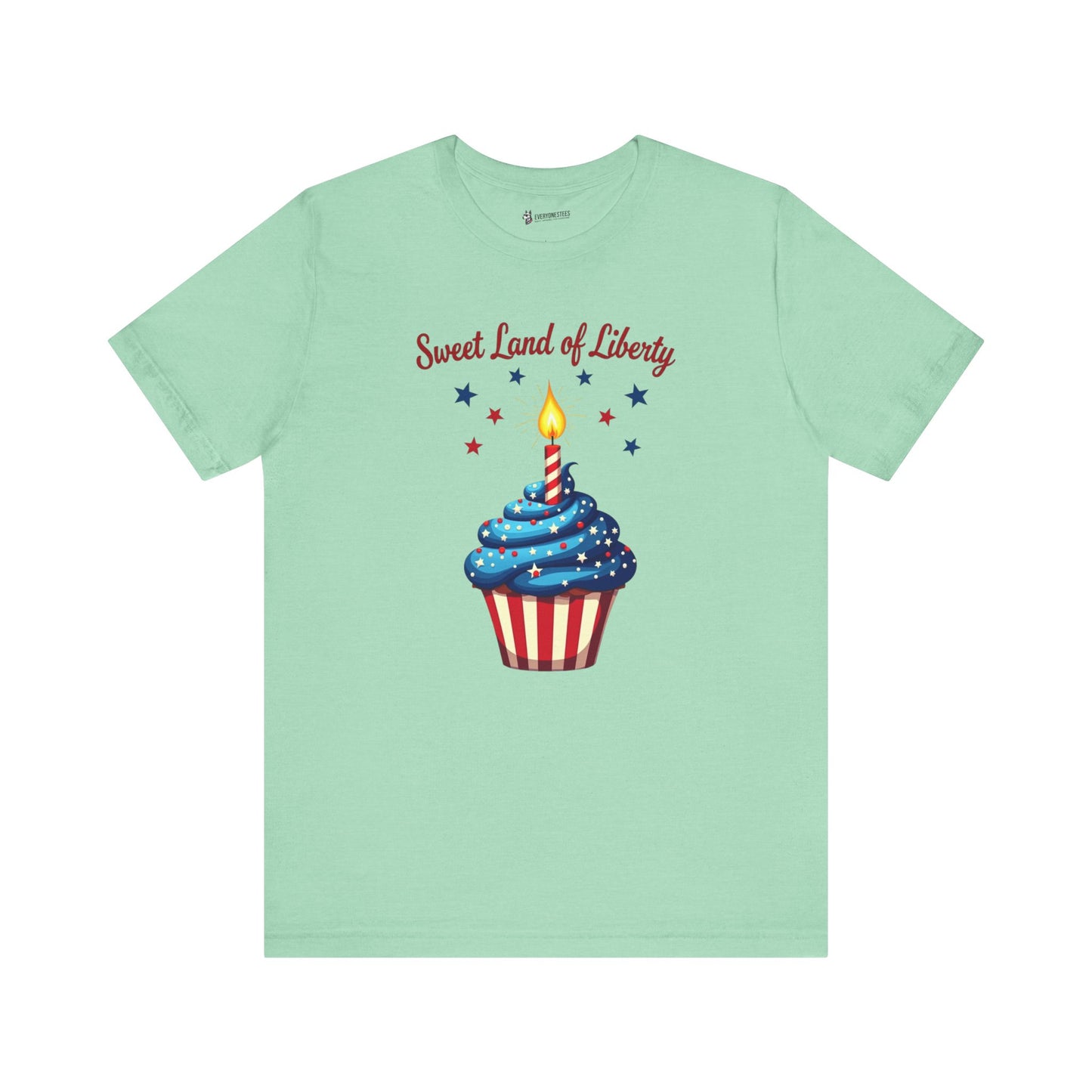 Patriotic Cupcake Tee - Sweet Land of Liberty Unisex Jersey Short Sleeve Shirt