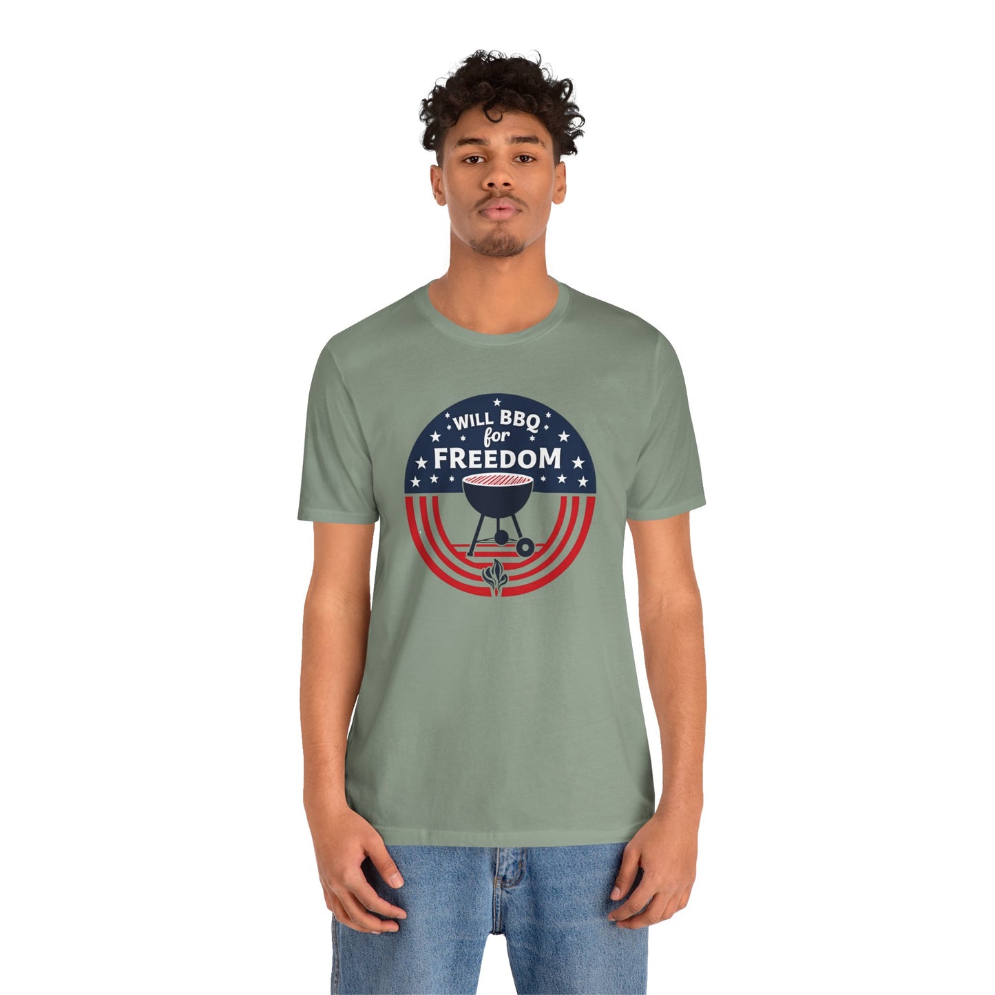 BBQ Freedom Tee | Unisex Jersey Shirt, Grill Lover Gift, 4th of July Shirt, Summer BBQ Apparel, Freedom Celebration Top