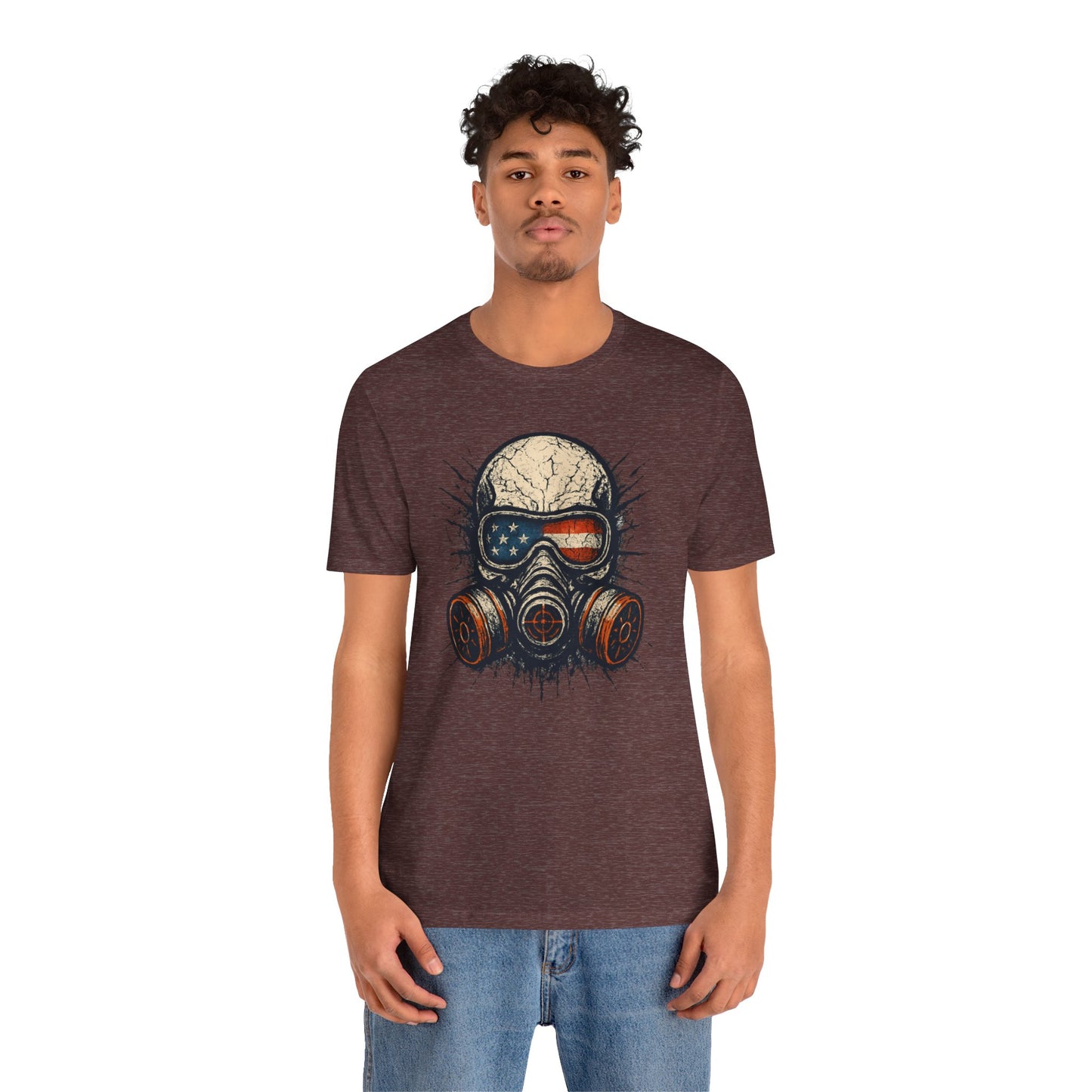 Vintage Gas Mask Unisex Tee - Retro Skull Design, Festival Streetwear
