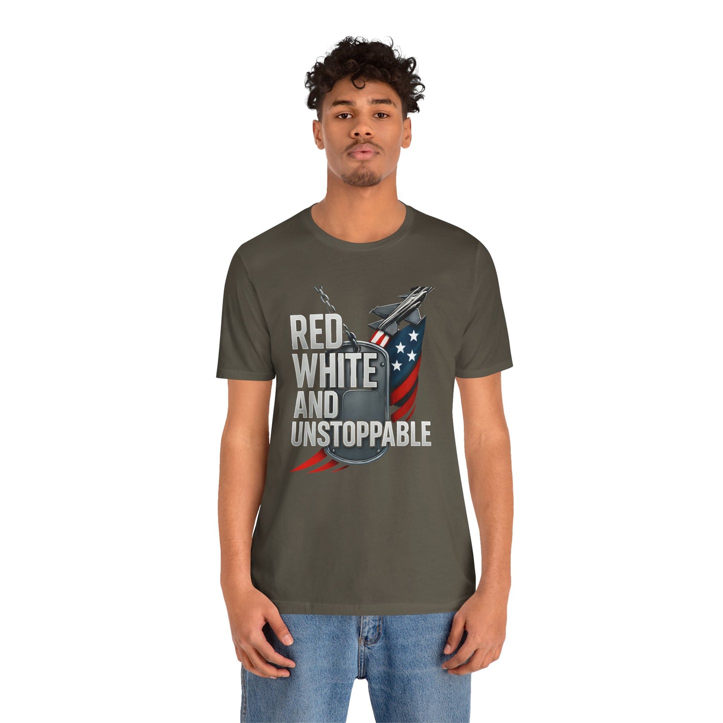 Red, White, and Unstoppable Graphic T-Shirt