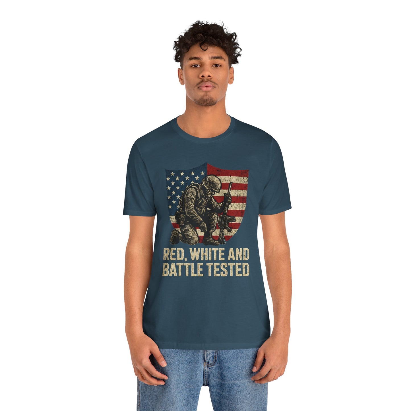 Red, White and Battle Tested tee
