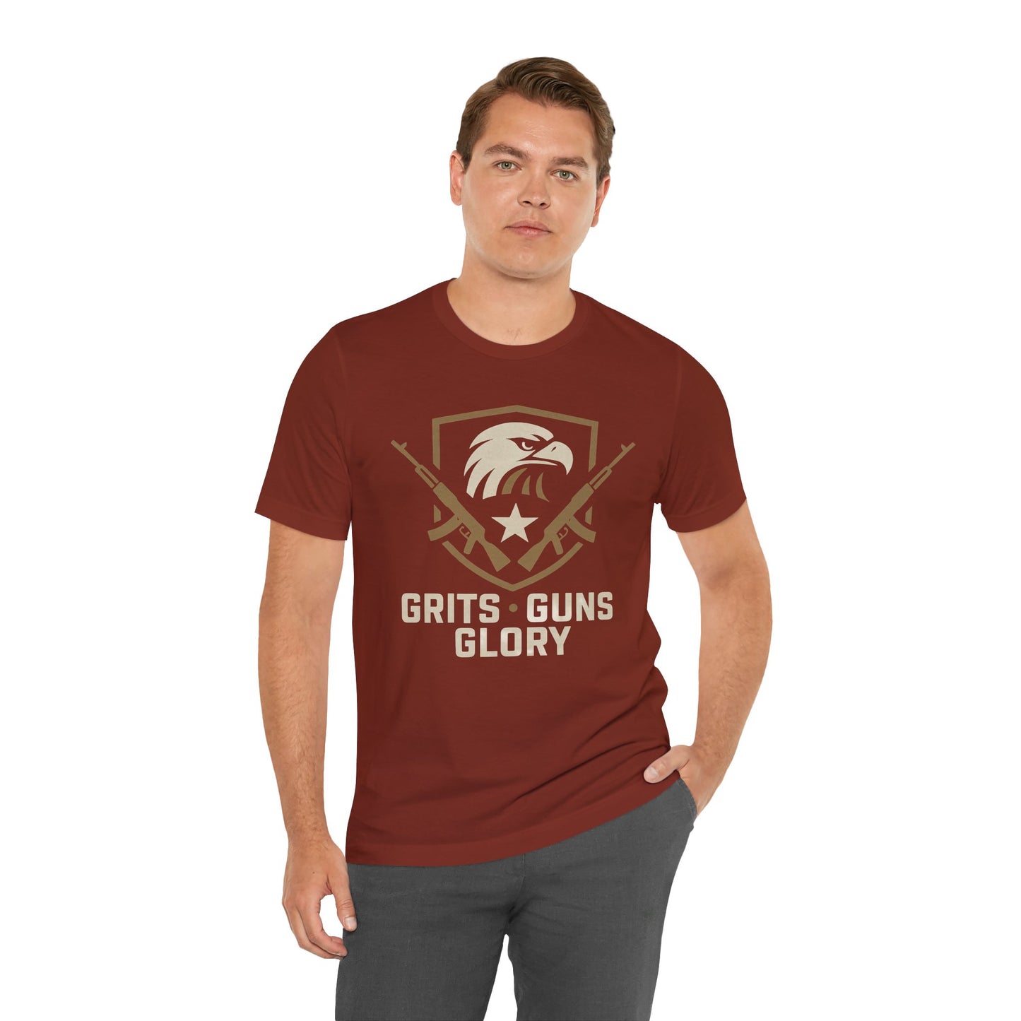 Grits Guns Glory Tee - Gift for Militant Enthusiasts, Patriot Apparel