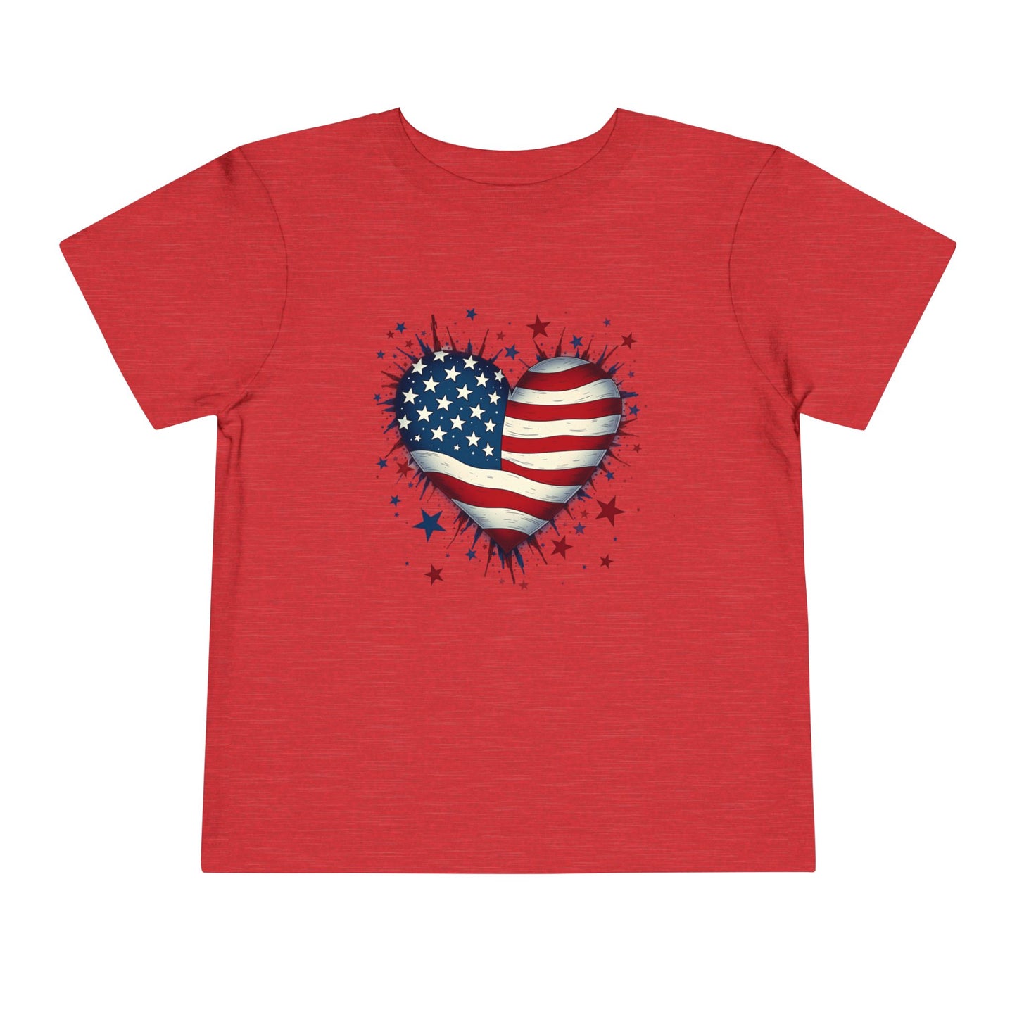 USA Heart Design, Kids' Independence Day Shirt, Summer Fun Top, Party Outfit, 4th of July Apparel