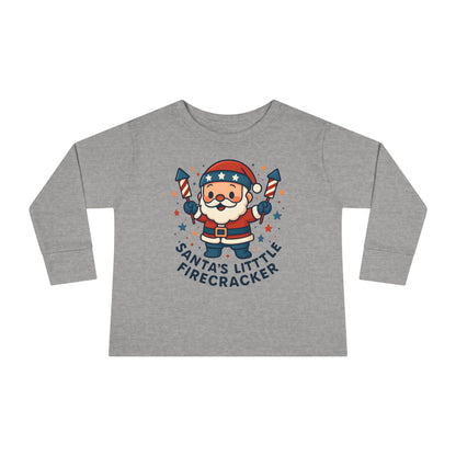 Santa’s Little Firecracker Toddler Long Sleeve Tee