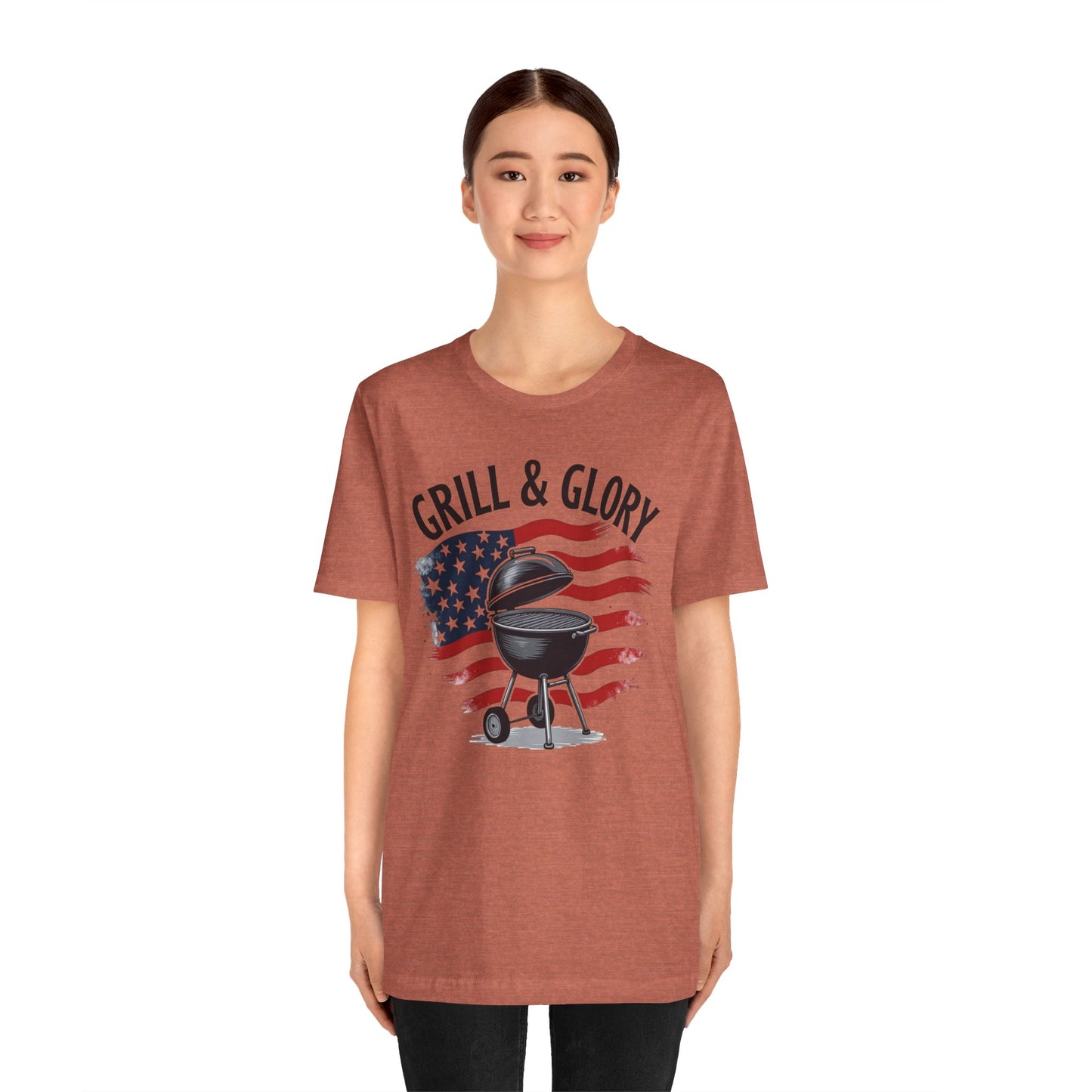 Grill & Glory Unisex Tee - Perfect for BBQs, Independence Day, Summer Parties, Grilling Enthusiasts, Family Gatherings