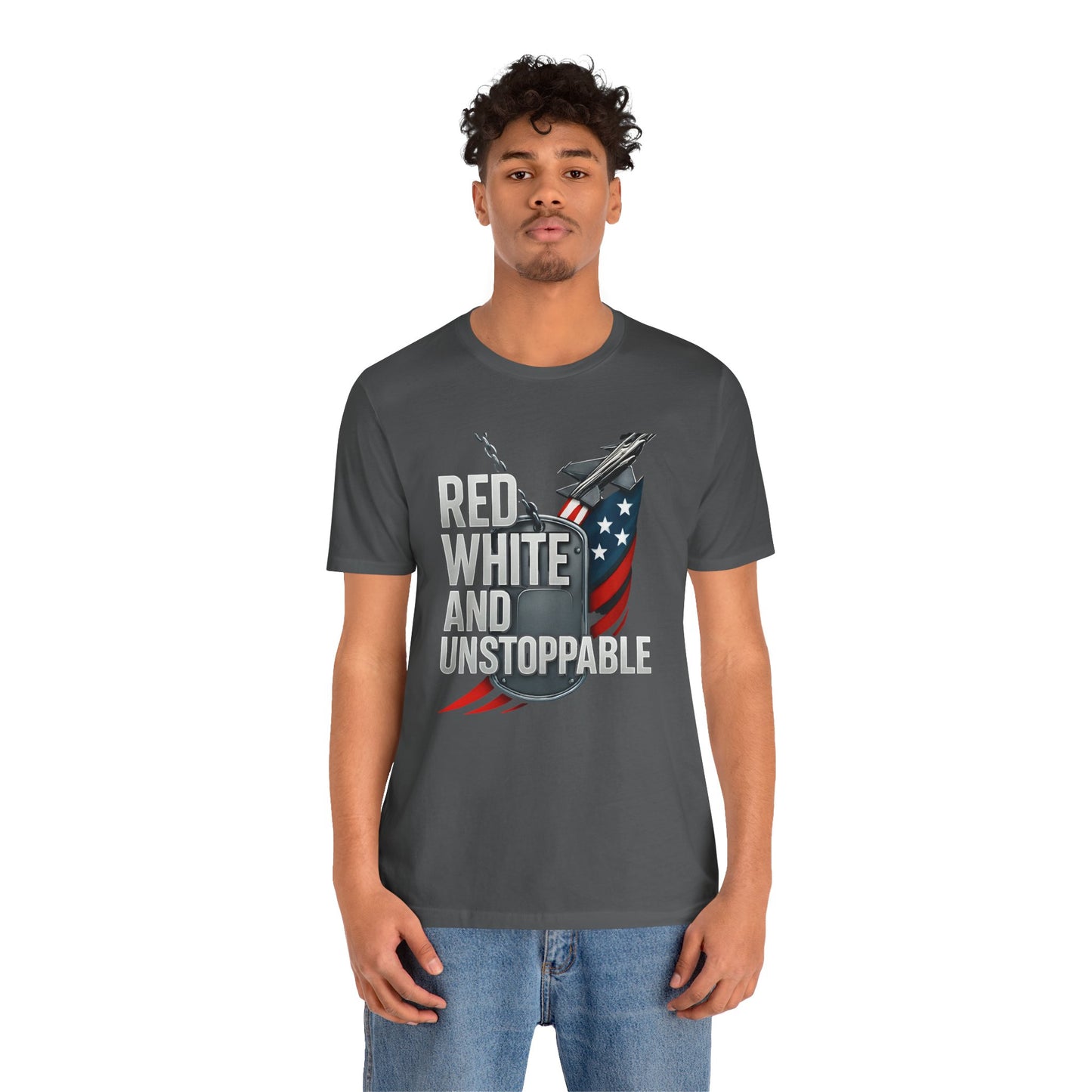 Red, White, and Unstoppable Graphic T-Shirt