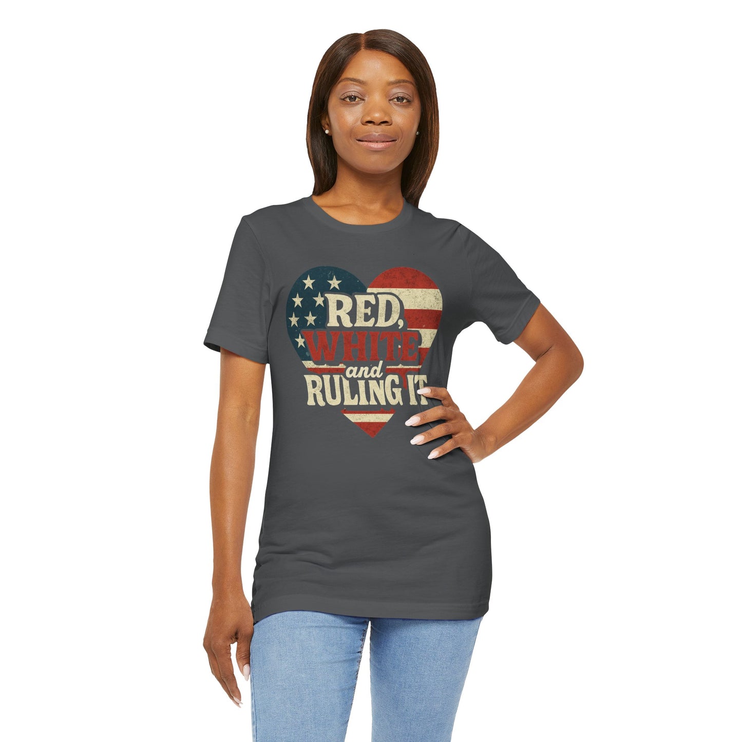 Red, White and Ruling it! Patriotic Heart Tee