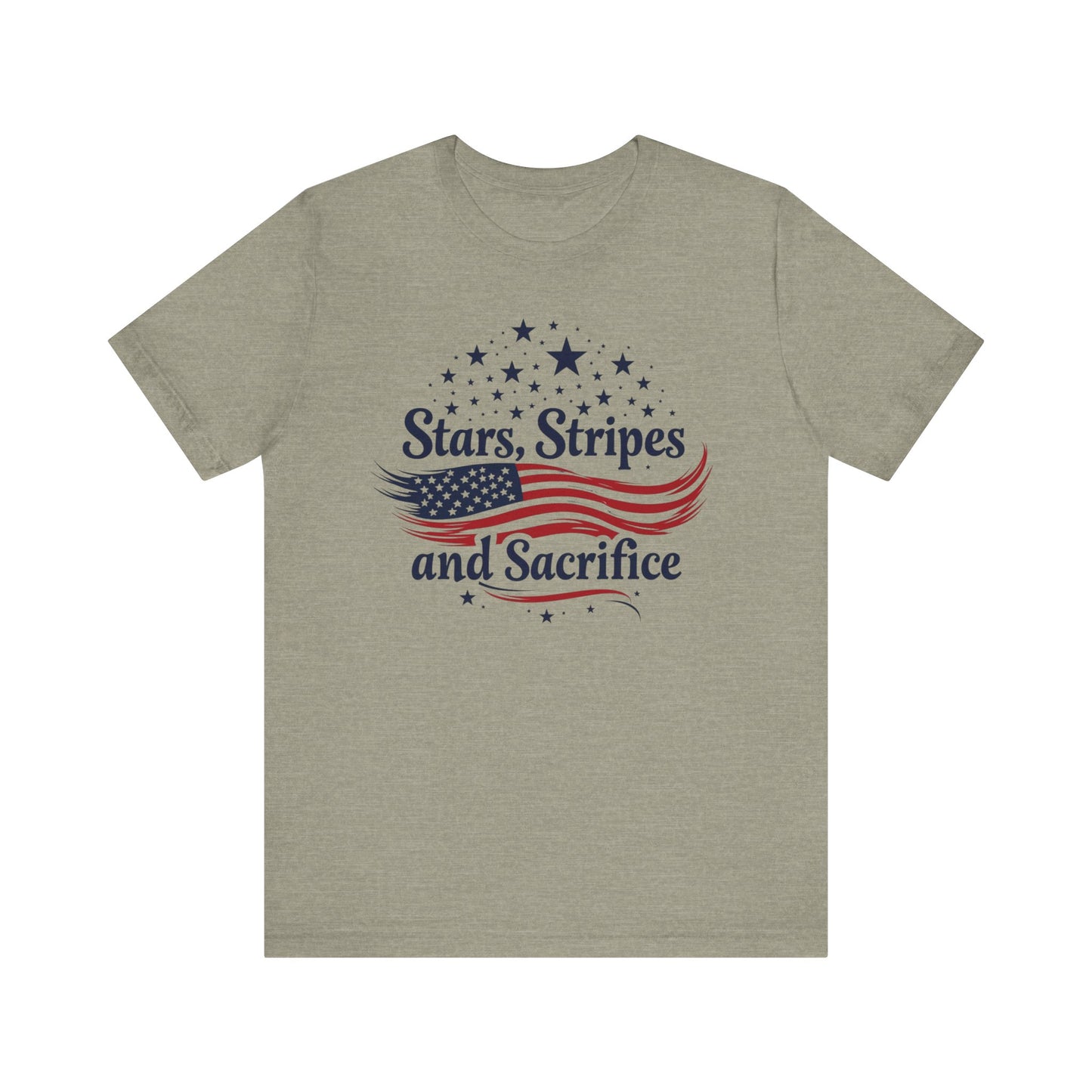 Patriotic Tee with Stars, Stripes, and Sacrifice