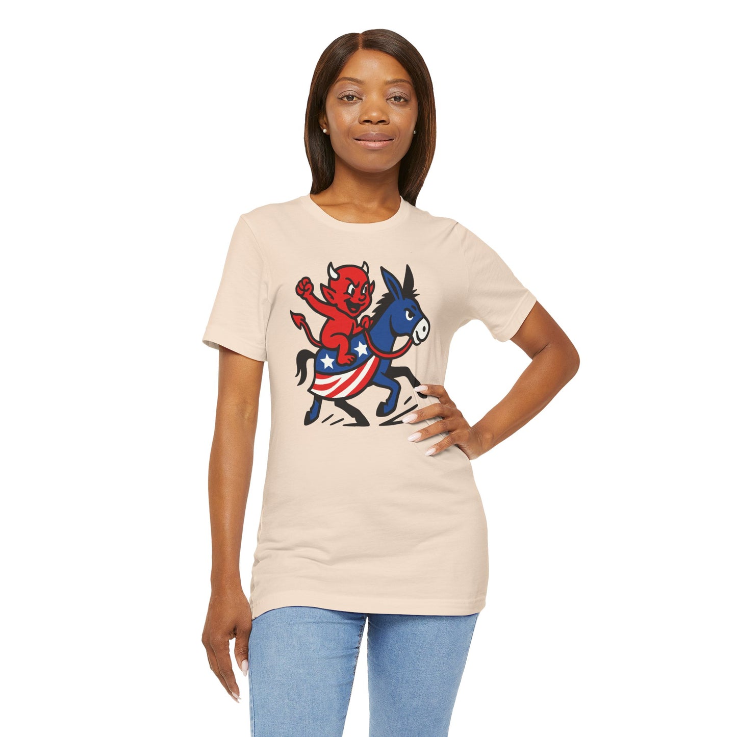 The devil is a donkey, Funny Election Shirt, Graphic Tee for All Occasions, Political Humor T-Shirt