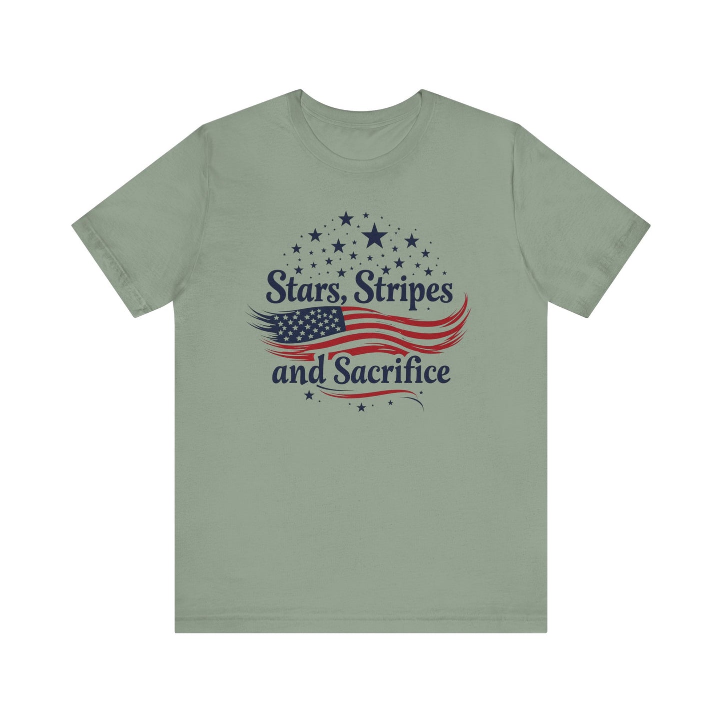Patriotic Tee with Stars, Stripes, and Sacrifice