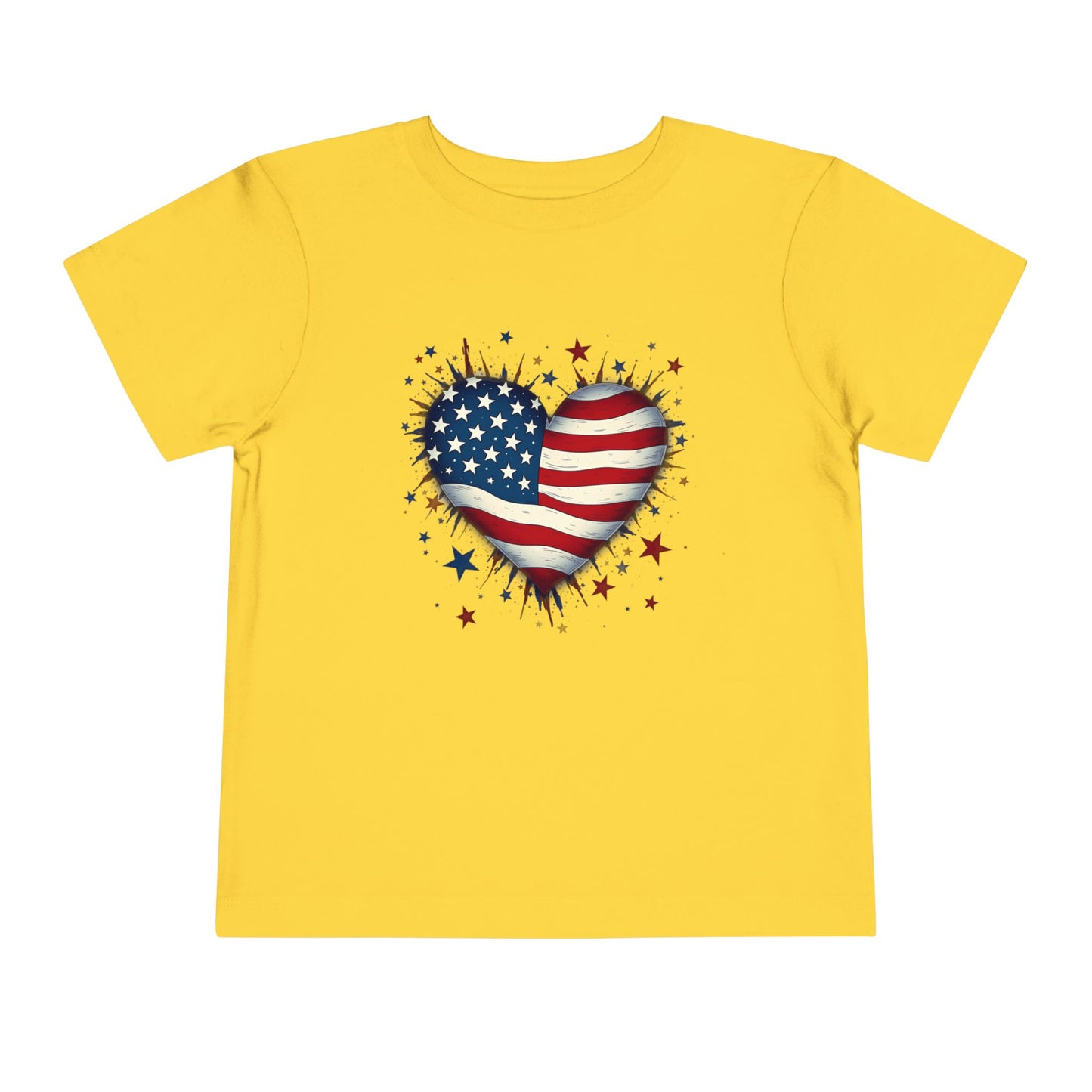 USA Heart Design, Kids' Independence Day Shirt, Summer Fun Top, Party Outfit, 4th of July Apparel