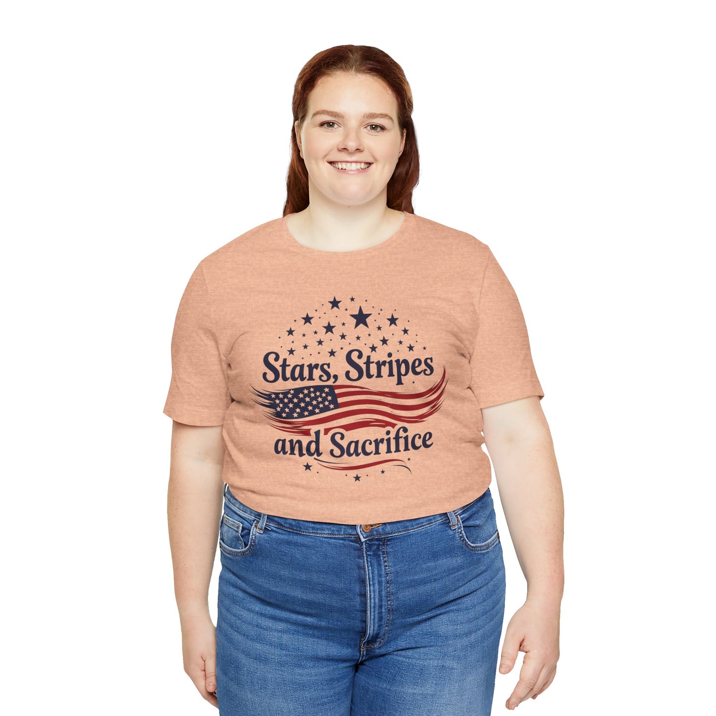 Patriotic Tee with Stars, Stripes, and Sacrifice