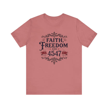 Faith and Freedom Unisex Tee | Inspirational Shirt, Casual Wear, Graphic Tee, Gift for Him, Women’s Fashion, Everyday Comfort