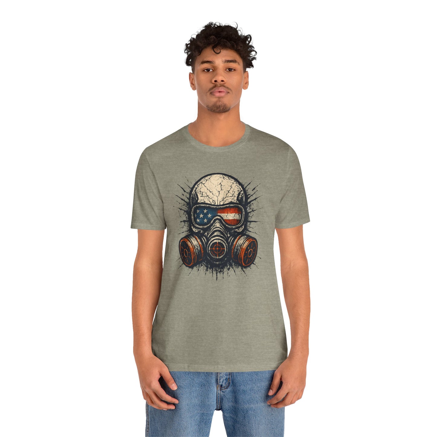 Vintage Gas Mask Unisex Tee - Retro Skull Design, Festival Streetwear