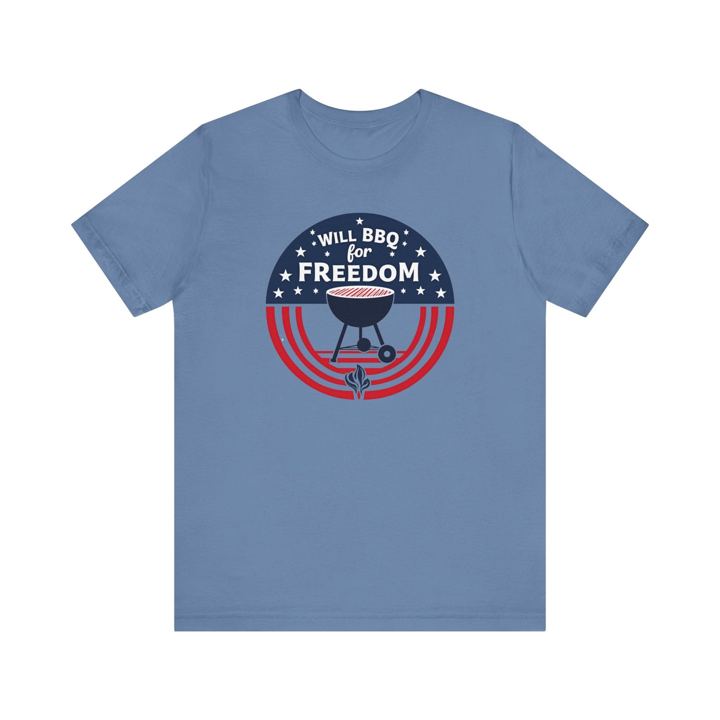 BBQ Freedom Tee | Unisex Jersey Shirt, Grill Lover Gift, 4th of July Shirt, Summer BBQ Apparel, Freedom Celebration Top