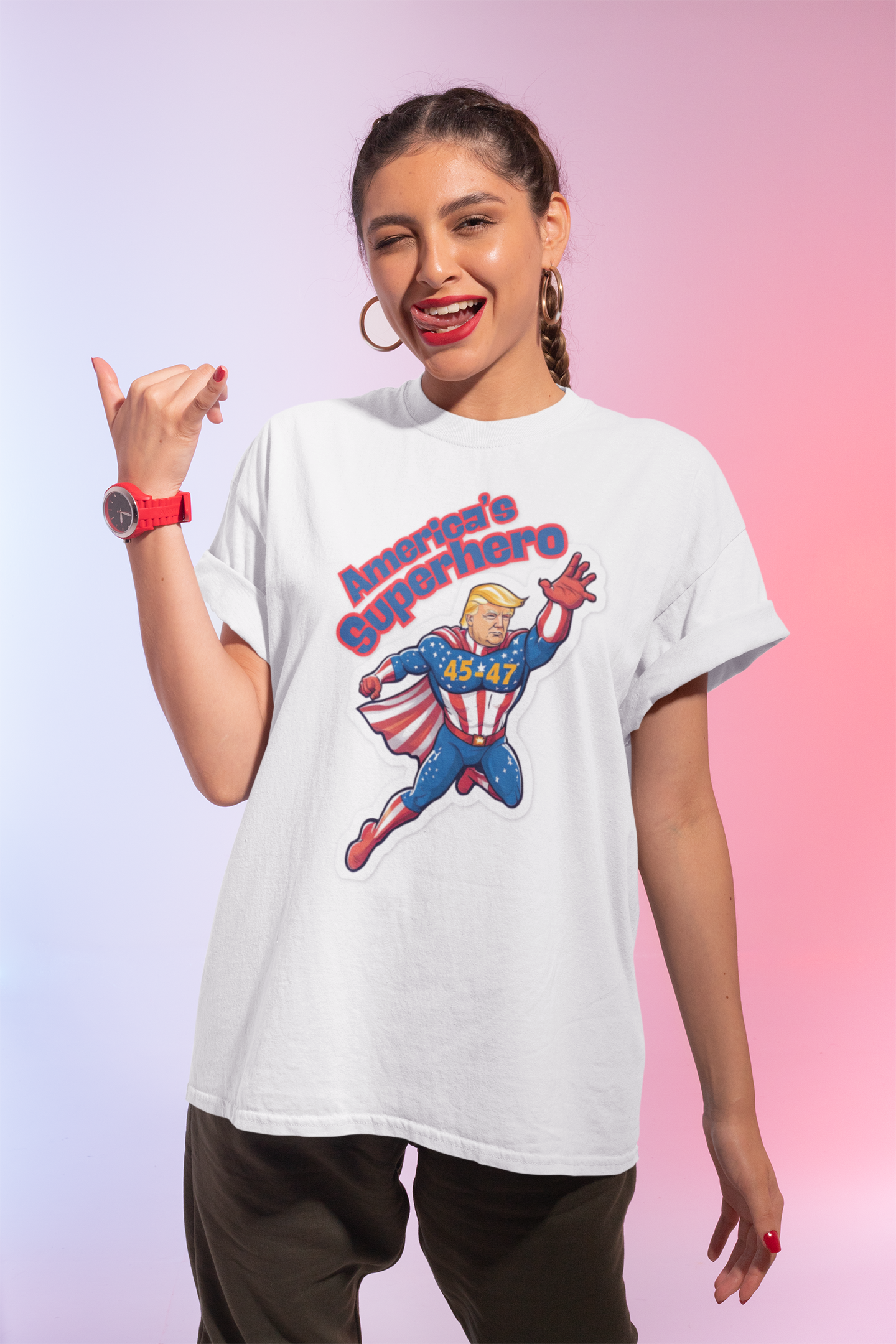 Whose America's #1 Superhero Humorous Superhero Tee