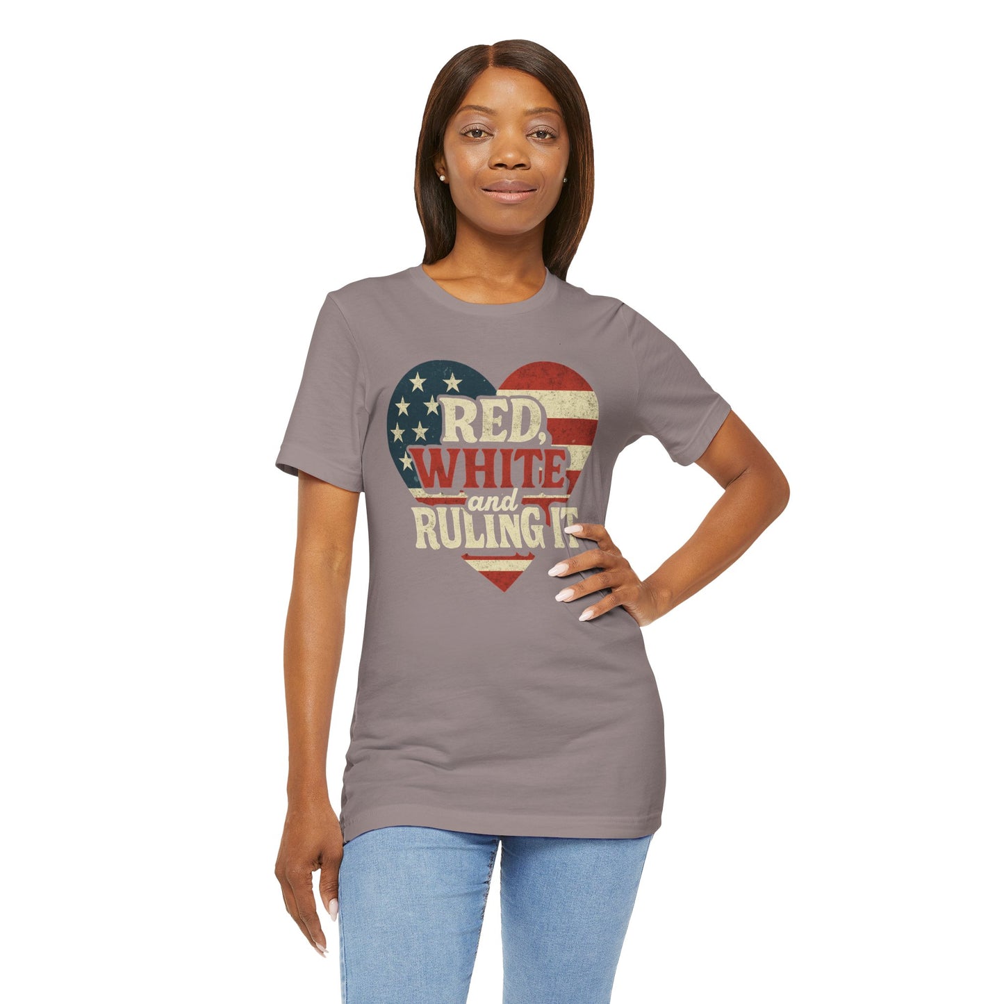 Red, White and Ruling it! Patriotic Heart Tee