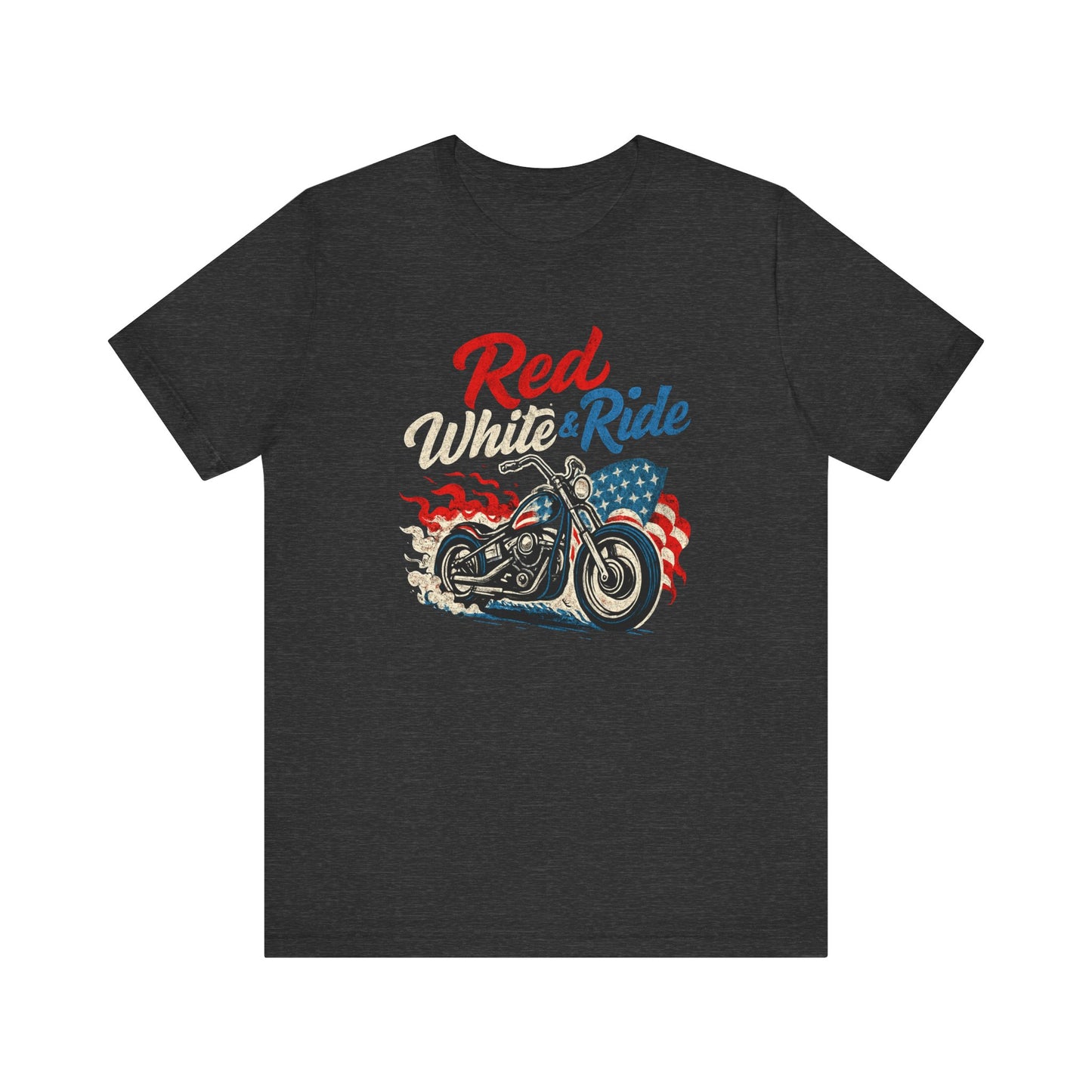 Red White & Ride Motorcycle Tee