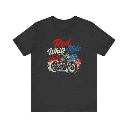 Red White & Ride Motorcycle Tee