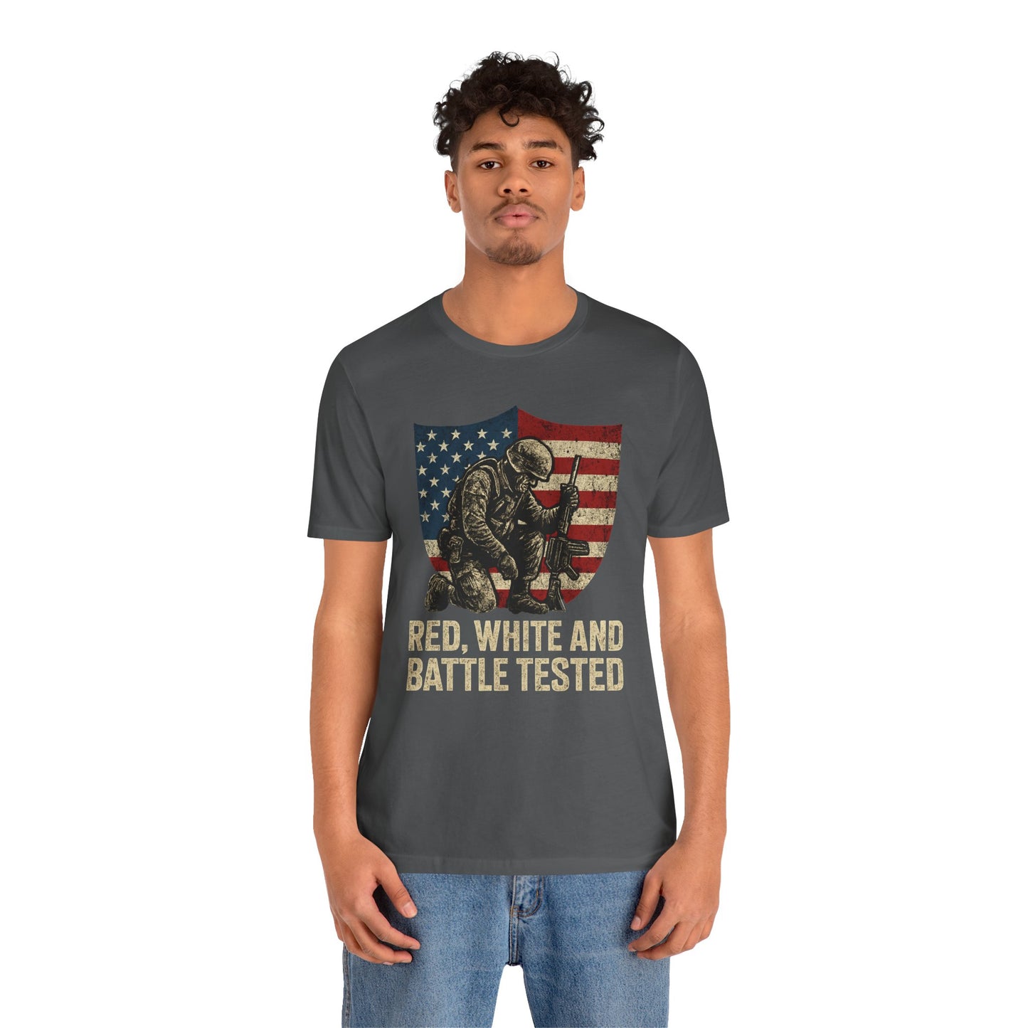 Red, White and Battle Tested tee