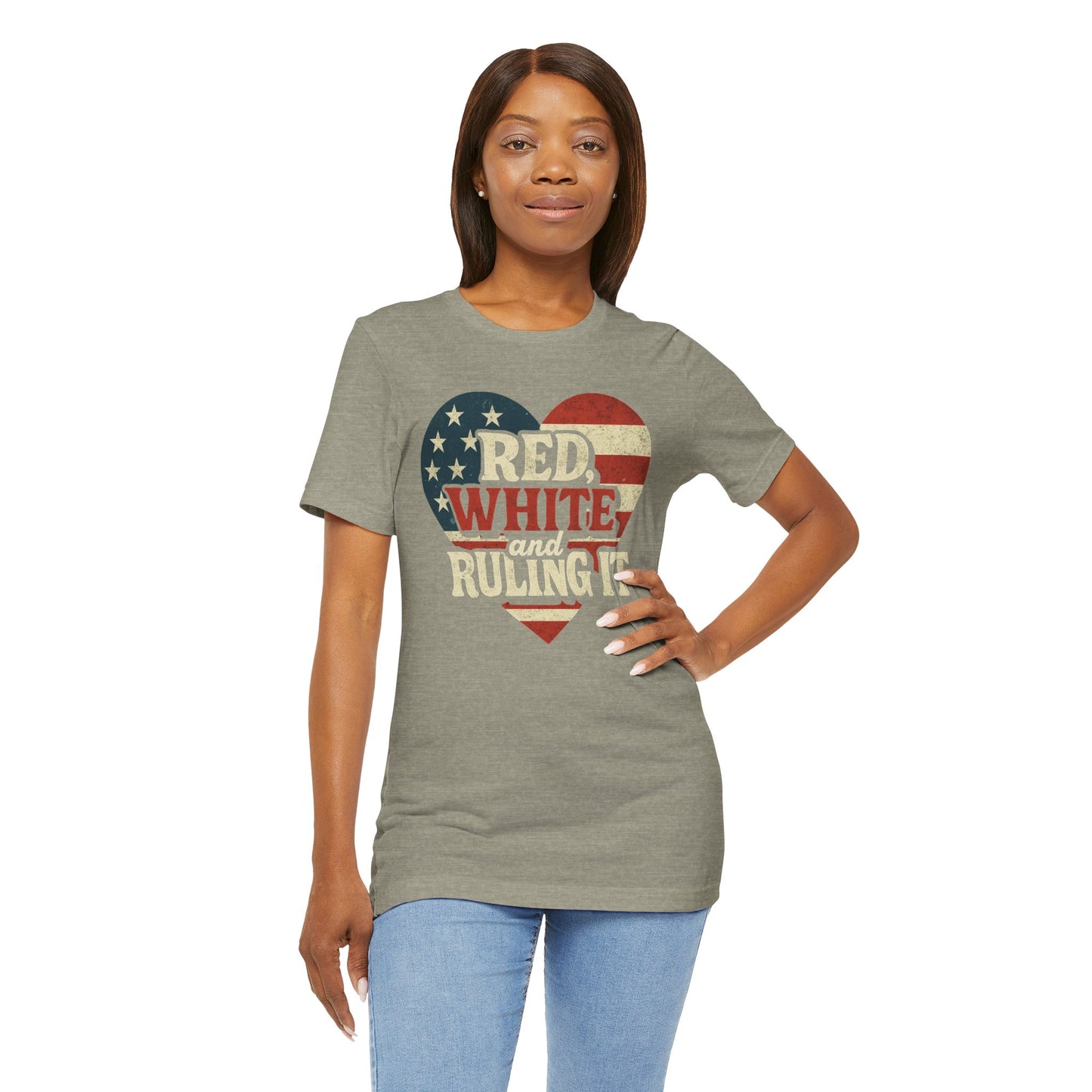 Red, White and Ruling it! Patriotic Heart Tee