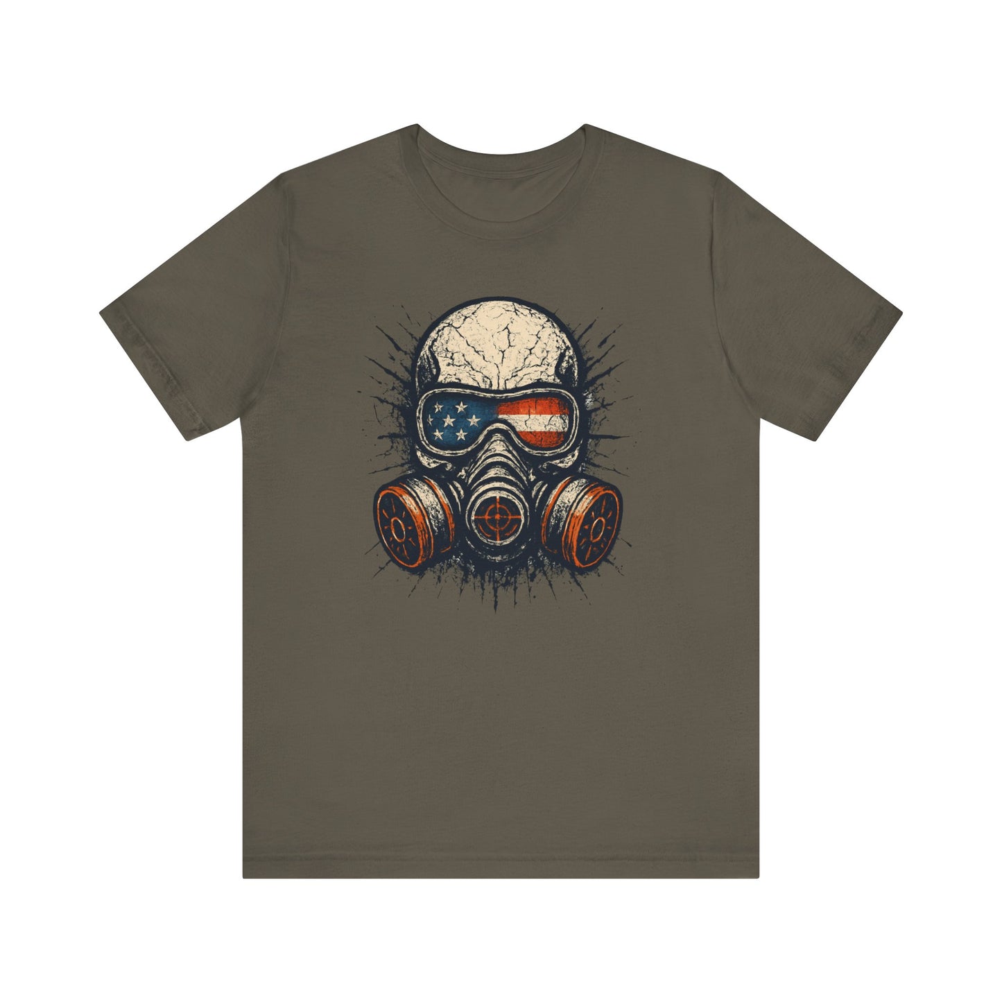 Vintage Gas Mask Unisex Tee - Retro Skull Design, Festival Streetwear