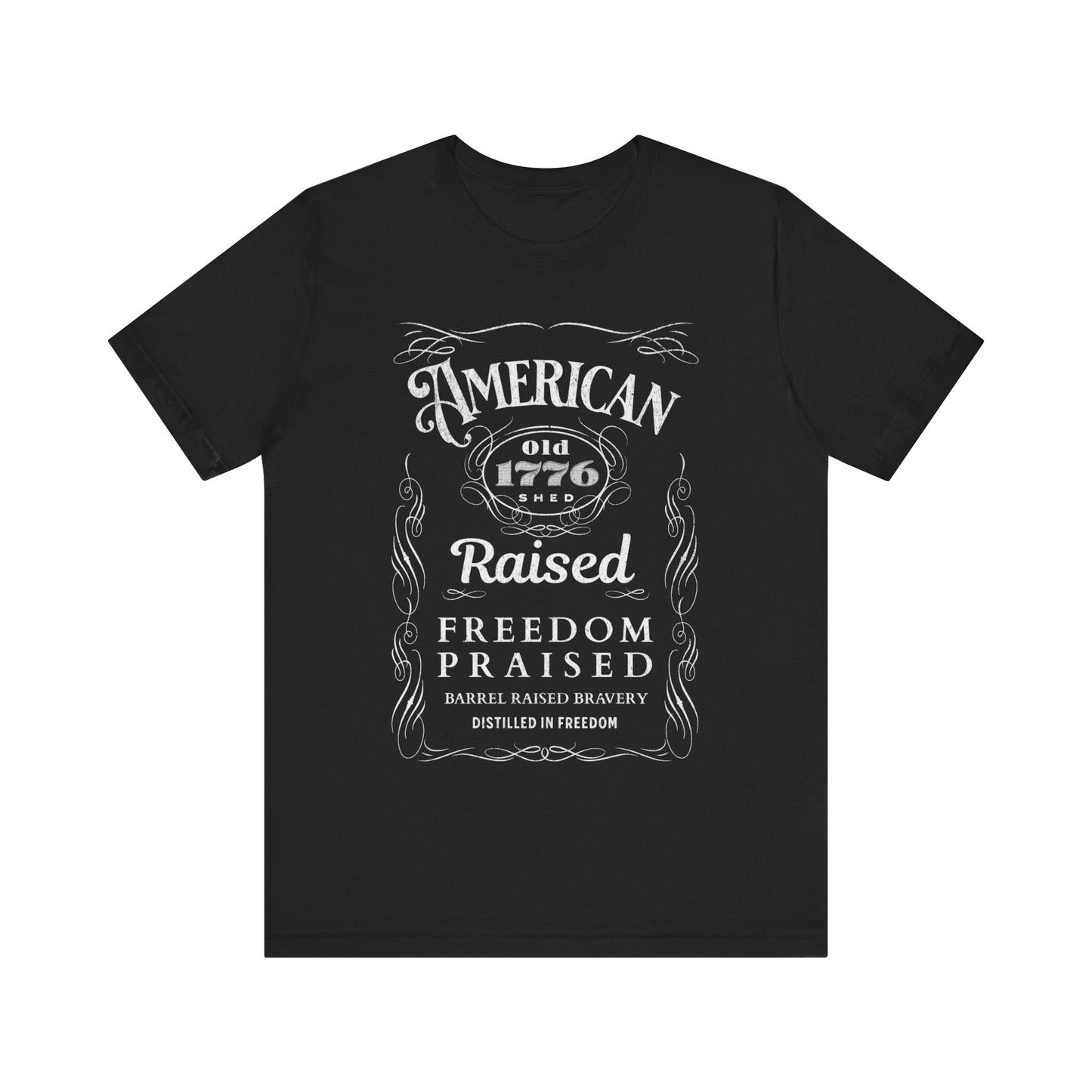American Raised Whiskey Label Nostalgic tee