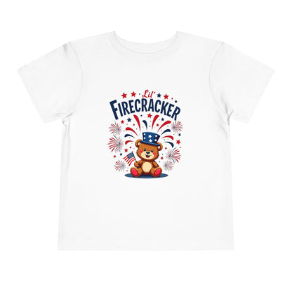 Patriotic Toddler Tee - Little Firecracker 4th of July Shirt