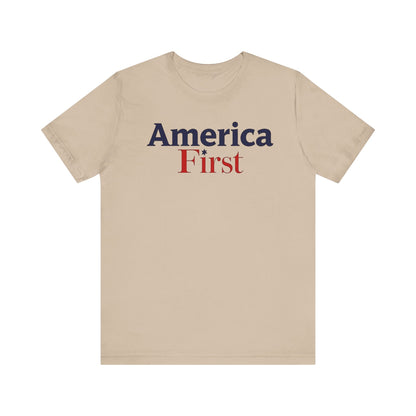America First Unisex Jersey Tee - Casual Patriotic Shirt