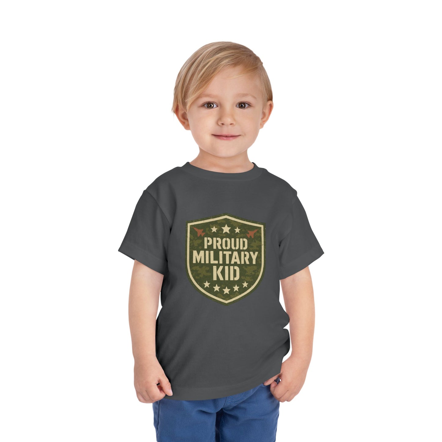 Proud Military Kid Toddler Tee, Kids Clothing, Military Family Gift, Short Sleeve Shirt, Patriotic Toddler Outfit, Boys and Girls Apparel