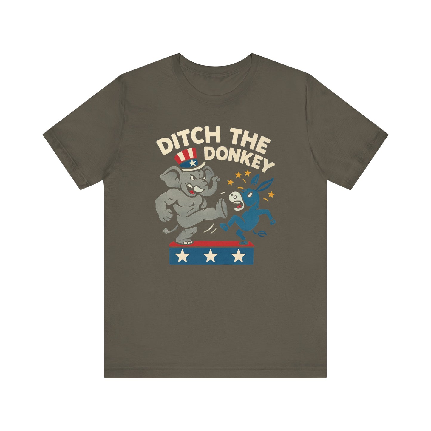 Ditch the Donkey Tee, Unisex Short Sleeve Graphic Shirt, Election Day Outfit, Party Shirt, Political Gift