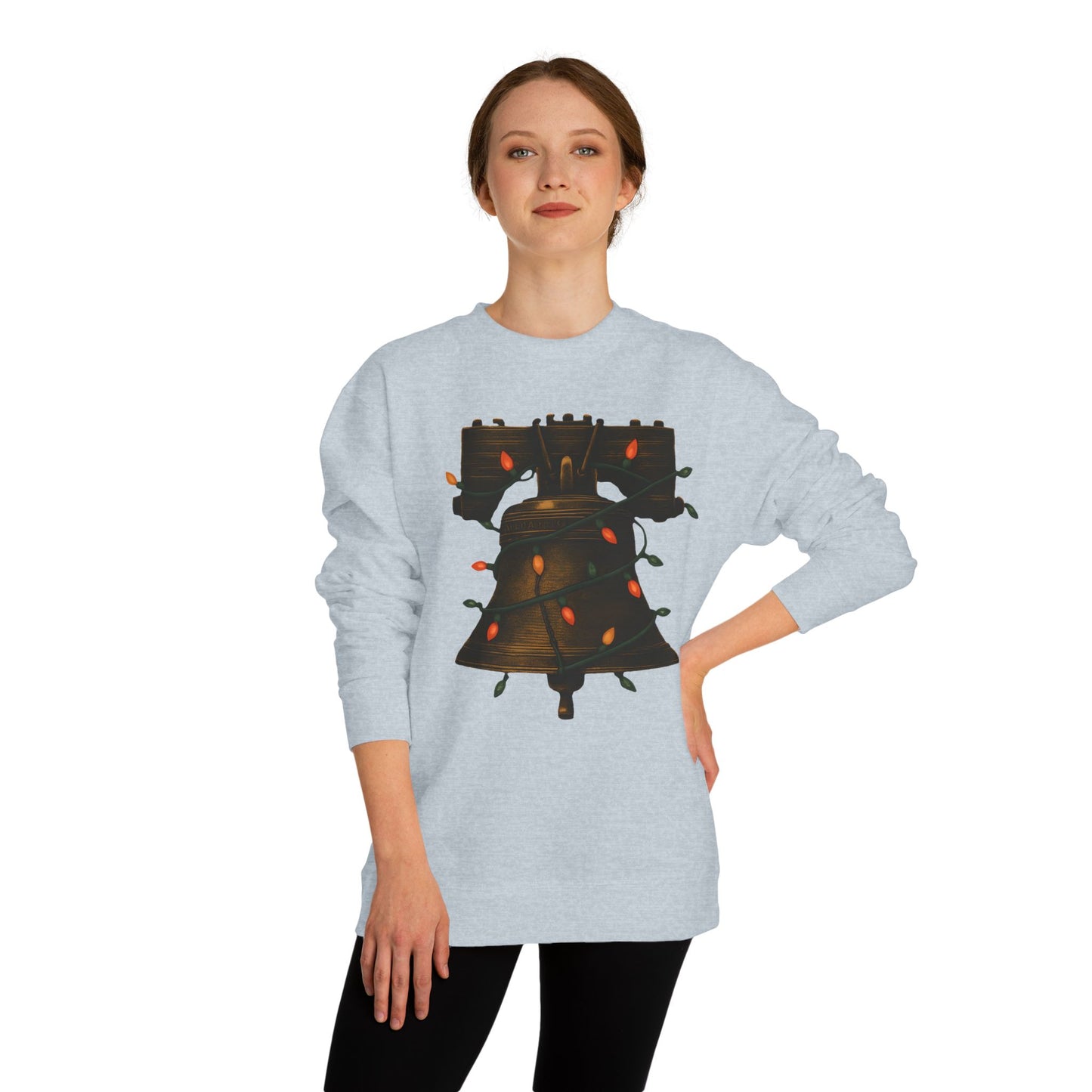Lights & Liberty Bell Christmas Crewneck Sweatshirt